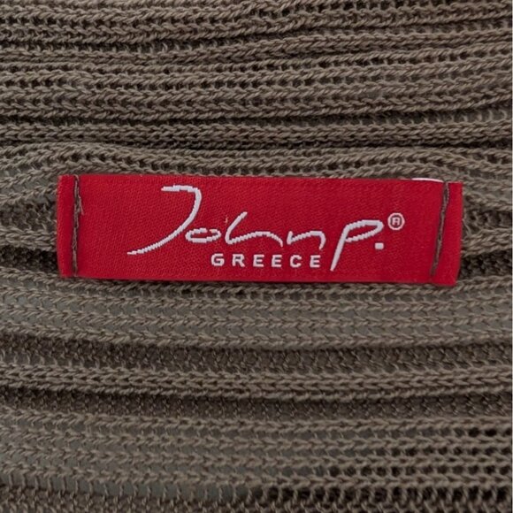 John P Greece Cardigan Womens Size Medium Brown Neutral Tie Front Shawl Shrug - Picture 3 of 11